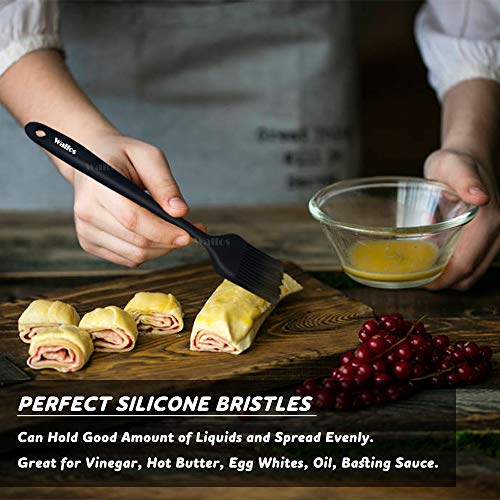  Silicone Basting Pastry Brush, Heat Resistant Pastry Brush Set, Strong Steel Core And One-Pieces Design, Perfect For BBQ Grill Baking Kitchen Cooking, BPA Free And Dishwasher Safe (2 Pcs)