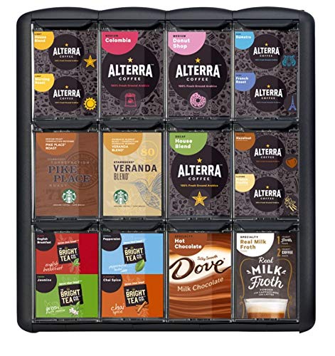  Alterra 4-column Beverage Packs Merchandiser Condiment Organizer, Black