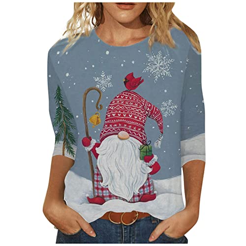  Sweatshirts For Women Loose Fit Cute Fashion Christmas Print Long Sleeve Loose Tops Sweatshirts Pullover Top Streetwear