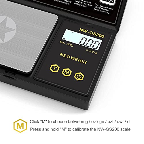  Pocket Scale With Case, 200g X 0.01g, Precision Gram Scale, Ounces Pocket Scales, Portable Herb Scale, 6 Weighing Units, Scale Grams, Spice Scale, Jewelry Scale, Backlit Display (Batteries Included)