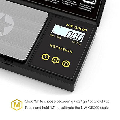 Pocket Scale With Case, 200g X 0.01g, Precision Gram Scale, Ounces Pocket Scales, Portable Herb Scale, 6 Weighing Units, Scale Grams, Spice Scale, Jewelry Scale, Backlit Display (Batteries Included)