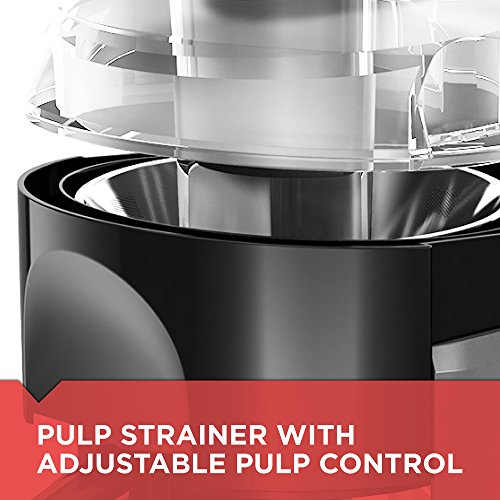 Black & Decker 400-Watt Fruit And Vegetable Juice Extractor, Black, JE2200B, 12.2" X 6.6"