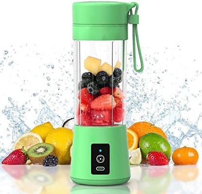  Portable Blender, Personal Mini Bottle Travel Electric Smoothie Blender Maker Fruit Juicer Cup, With 13oz Bottles, 6 Blades And USB Rechargeable Batteries For Juice Shakes And Smoothies (Pink)