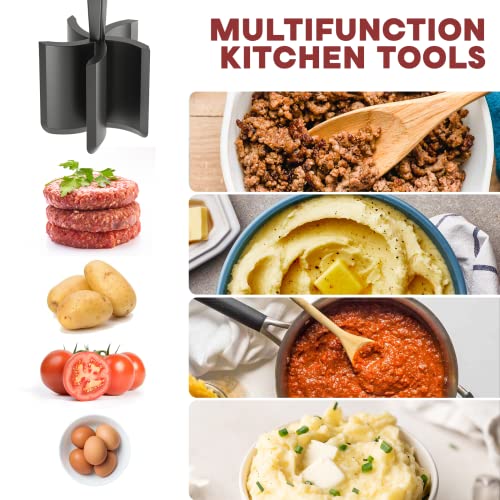  Meat Chopper, Hamburger Chopper, Premium Heat Resistant Masher And Smasher For Hamburger Meat, Ground Beef, Ground Turkey And More, Nylon Ground Beef Chopper Tool And Meat Fork, Non Stick Mix Chopper