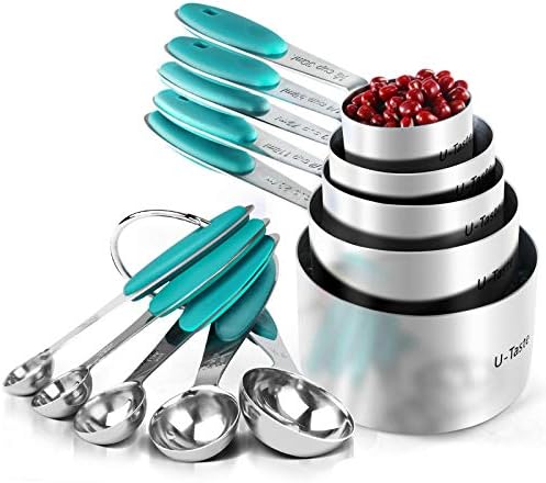  10 Piece Measuring Cups And Spoons Set In 18/8 Stainless Steel
