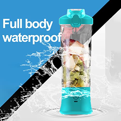  Blend 2 Portable Blender For Shakes And Smoothies,20oz Travel Juice Blender Cup, Baby Food Crush Ice Frozen Mixing With 6 Blades 4000mAh Rechargeable Battery,for Home, Travel, Office (Light Blue)