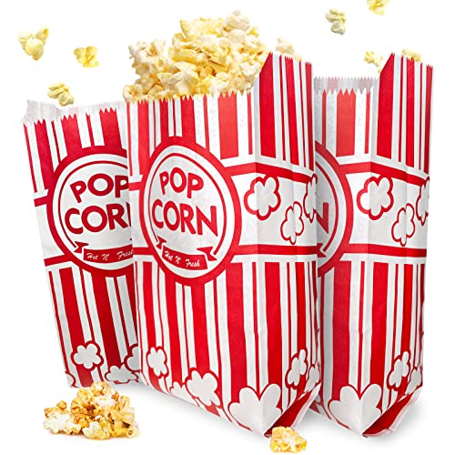 100 Pcs Paper Popcorn Bags, 2 Oz Popcorn Container Red And White Concession Stand Supplies Movie Theme Party Supplies Popcorn Holder