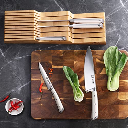  S1 Series 1023022 German Steel Forged 5-Piece Knife Set With Bamboo In Drawer Knife Block