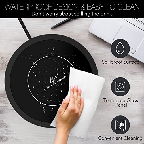  Coffee Mug Warmer For Desk, Electric Coffee Cup Warmer With 3-Temp Settings, Smart Coffee Warmer For Desk Auto Shut Off, Enlarged Heating Plate Suitable For Most Cups, Gift For Your Friends And Family