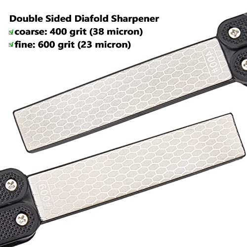  5" Diamond Pocket Sharpener Folding Knife Garden Tools Sharpening 400/600 Grit Double Sided