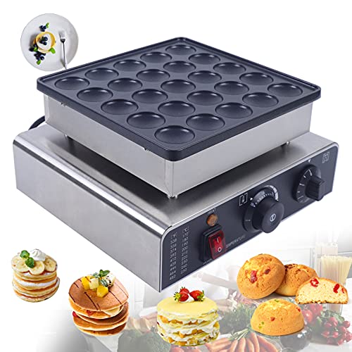  25 Slots Mini Dutch Pancake Maker, 800W 110V Electric Waffle Maker Non-stick Muffin Maker Machine For Bakery Restaurant Snack Bar Home Kitchen - Make Muffins Pancakes In 1-5 Minutes