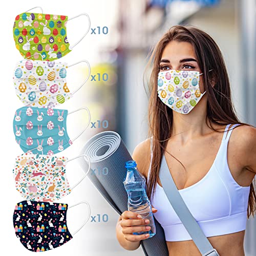  50Pcs St Patricks Day Disposable Face Bandana For Adults, Breathable Face Bandanas Covering Set For Women Men Anti Dust