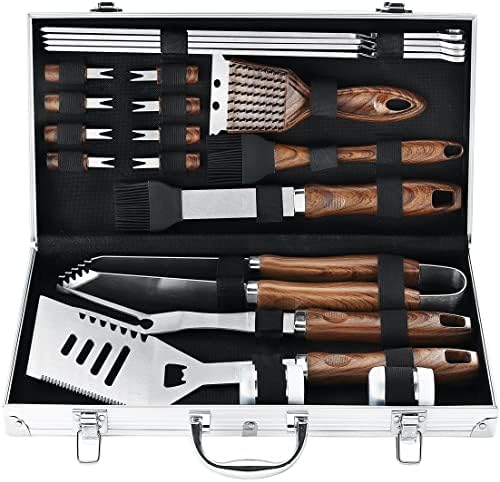  21PCS Professional Stainless Steel Grill Accessories Set For Men Dad Women - Perfect Grill Gift On Father's Day, Christmas, Birthday - Complete BBQ Kit For Outdoor Camping Barbecue