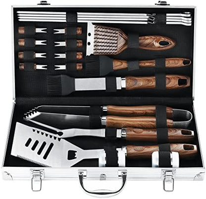  21PCS Professional Stainless Steel Grill Accessories Set For Men Dad Women - Perfect Grill Gift On Father's Day, Christmas, Birthday - Complete BBQ Kit For Outdoor Camping Barbecue