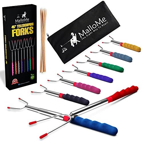  Marshmallow Roasting Sticks 45 Inch 4 Pack Smores Kit - Marshmallows Smores Sticks For Fire Pit Long - Camping Campfire Accessories S'mores Gift Set - Smore Hot Dog Roaster Marshmello Skewers