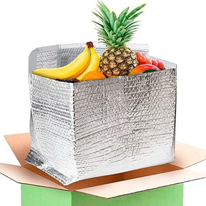  ABC Foil Insulated Box Liners 8" X 8" X 8", Pack Of 10 Insulated Shipping Boxes For Frozen Food, Double-Layer Insulated Shipping Containers, Leakproof Cold Shipping Boxes For Frozen Fish, Meat