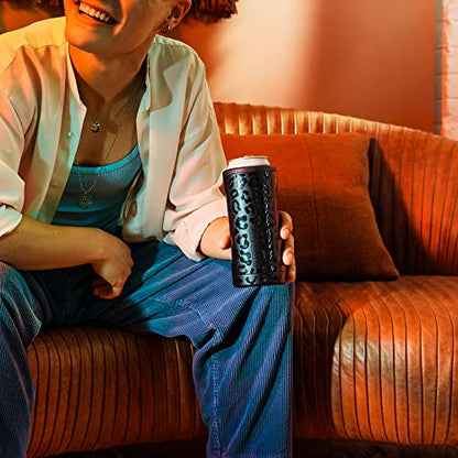  Hopsulator Slim Can Cooler Insulated For 12oz Slim Cans | Skinny Can Coozie Insulated Stainless Steel Drink Holder For Hard Seltzer, Beer, Soda, And Energy Drinks (Denim)