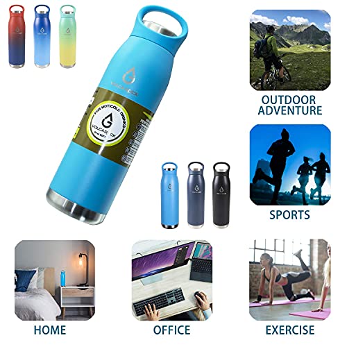  Insulated Sports Water Bottle 24oz- Hydro Vacuum Insulated Flask, BPA Free Double Wall Stainless Steel Water Bottle, Keep Cold 24 Hour/Hot 12 Hour, Durable Leakproof And Sweat Free