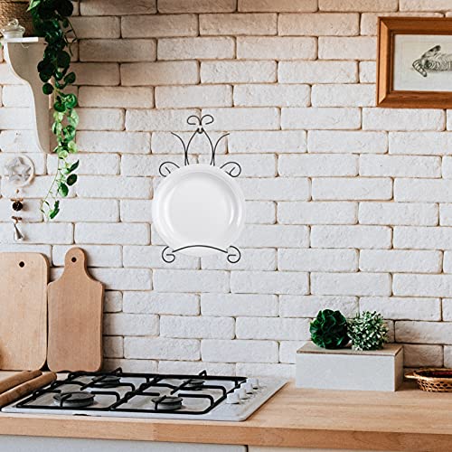 Dish Holder Black Metal Wall Mount Display Easel Horizontal Plate Rack Plate Hanger Plate Hanger Picture Frame Stand For Home Wall Hanging Decoration Ornament Black Style 1 Kids Bookshelf