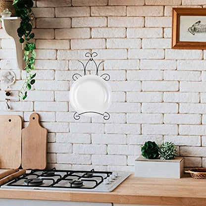  Dish Holder Black Metal Wall Mount Display Easel Horizontal Plate Rack Plate Hanger Plate Hanger Picture Frame Stand For Home Wall Hanging Decoration Ornament Black Style 1 Kids Bookshelf