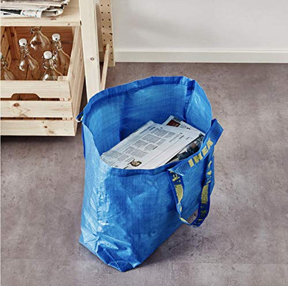  IKEA Frakta Medium Shopping Bags 4 Pack 10 Gal Blue Tote Multi Purpose Durable Material