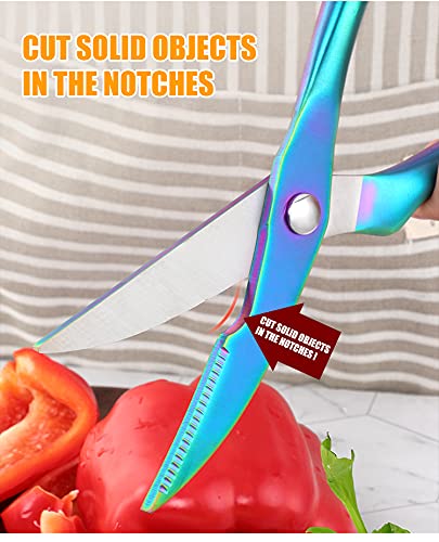  Kitchen Scissors, Heavy Duty Kitchen Shears, Multipurpose Stainless Steel Sharp Cooking Scissors For Chicken, Poultry, Fish, Meat, Herbs (GOLD)