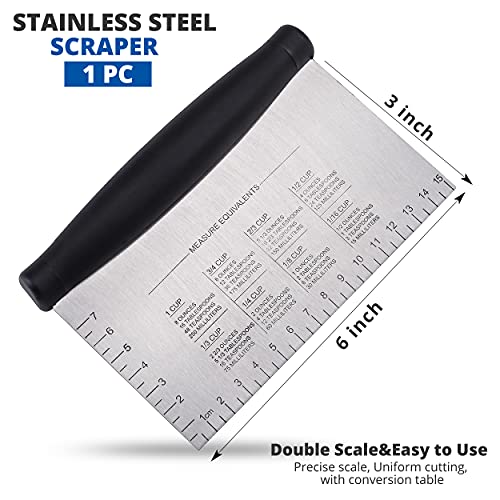  Griddle Scraper Stainless Steel – Grill Scraper For Griddle, Griddle Scraper Tool, Flat Top Grill Scraper, Dough Scraper Use For Chopping, Dicing, Cutting, Mixing Food And Cleaning
