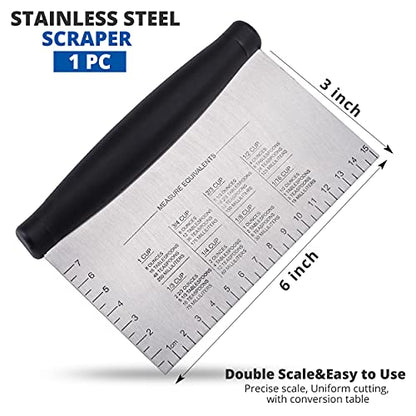  Griddle Scraper Stainless Steel – Grill Scraper For Griddle, Griddle Scraper Tool, Flat Top Grill Scraper, Dough Scraper Use For Chopping, Dicing, Cutting, Mixing Food And Cleaning