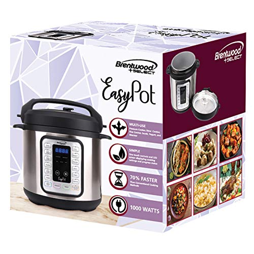  EPC-636 8-in-1 Electric Pressure Slow, Rice, Egg Cooker, Sauté, Steam, Yogurt, And Food Warmer, 6 Quart, Staiinless Steel/Black