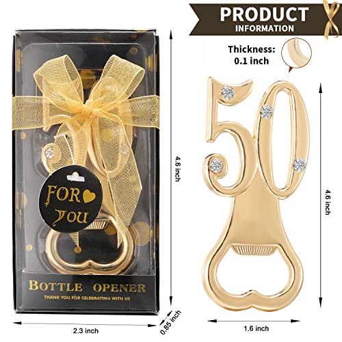  12 Pack 50th Birthday Bottle Opener For 50th Birthday Party Favors 50th Wedding Anniversaries Souvenirs Favors Gifts Decorations (12 Pack 50th)