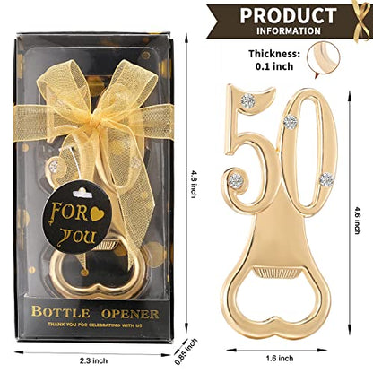  12 Pack 50th Birthday Bottle Opener For 50th Birthday Party Favors 50th Wedding Anniversaries Souvenirs Favors Gifts Decorations (12 Pack 50th)