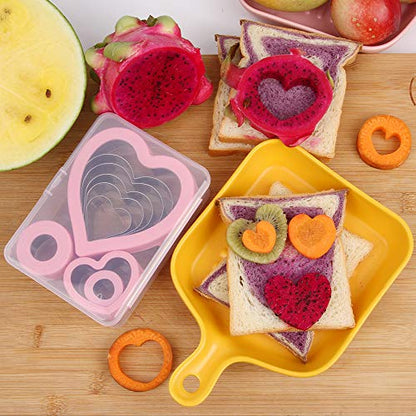  Heart Cookie Cutter Set,9 Piece Heart Shapes Stainless Steel Cookie Cutters Mold For Cakes Biscuits And Sandwiches,0.98"/1.45"/1.57"/1.96"/2.04"/2.32"/2.75"/3.18"/3.74" Assorted Sizes
