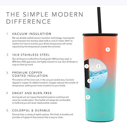  Classic Insulated Tumbler With Straw And Flip Lid Stainless Steel Water Bottle Iced Coffee Travel Mug Cup, 1 Count (Pack Of 1), Havana