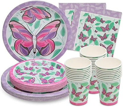  Flamingo Party Supplies -Service For 24- Flamingo Plates (7 And 9 Inch), Paper Napkins And Party Cups - Disposable Flamingo Birthday Party Supplies, Flamingo Bachelorette Party