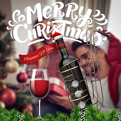  Saxophone Free StandingTabletop Wine Racks, Creative Metal Wine Bottle Holder, Collectible Figurines Wine Shelf Gifts For Wine Lovers, Home Interior Kitchen Bar Decorations