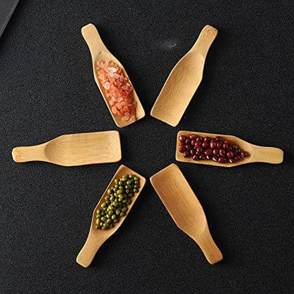  Mini Wooden Spoons Feed Spoons Scoop Sugar Salt Tea Leaf Milk Powder Scale Teaspoons Measuring Scoop Seasoning Spoons (S-12)