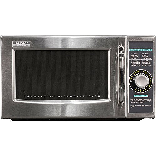 Sharp Harp R-21LCFS Medium-Duty Commercial Microwave Oven With Dial Timer, Stainless Steel, 1000-Watts, 120-Volts, One Size