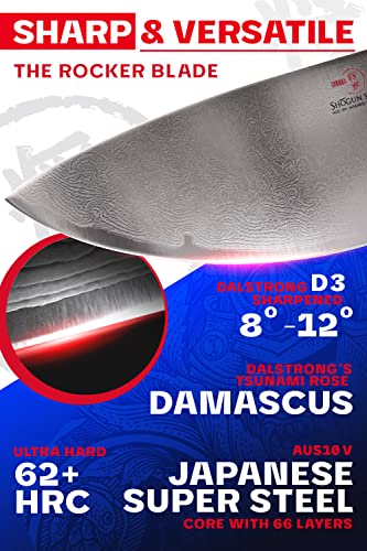 Rocker Knife - 7 Inch - Shogun Series ELITE - Damascus Vegetable Knife - Japanese AUS-10V Super Steel 67 Layers - Vacuum Treated - Sheath Included