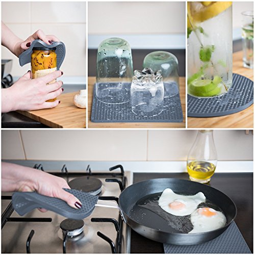  Silicone Trivet Mats - Pot Holders - Drying Mat Our Potholders Kitchen Tools Is Heat Resistant To 440°F, Non-Slip Durable Flexible Easy To Wash And Dry And Contains 4 Pcs By Q's INN.