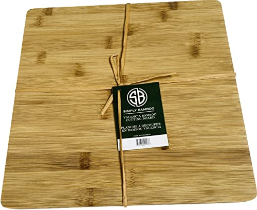  CBV112 Valencia Bamboo Cutting Board For Kitchen | Butcher Block| Chopping Board - 12" X 12" X 0.625"