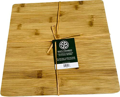  CBV112 Valencia Bamboo Cutting Board For Kitchen | Butcher Block| Chopping Board - 12" X 12" X 0.625"