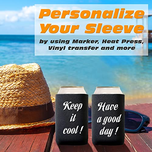  Can Cooler Sleeve (6 Pack) 12 Oz Neoprene Collapsible Cooler Can, Insulated Can Holder, 4mm Thick Beer &Soda Can Cover, Police Cooler Can Covers(Tie - Dye Mix)