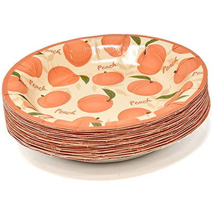  Peach Fruit Party Supplies Tableware Set Includes 24 9" Paper Plates 24 7" Plate 24 9 Oz Cups 50 Lunch Napkins For Sweet As Peaches Summer Tropical Themed Disposable Baby Shower Birthday Dinnerware