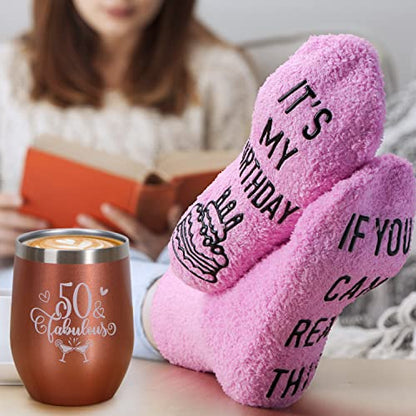  50th Birthday Gifts For Women, 50 And Fabulous Gifts For Women Turning 50,Funny 50 Years Old Birthday Gift Ideas For Mom Sister Best Friends Wife Aunt, Cool Bday Gifts For 50 Year Old Woman Tumbler