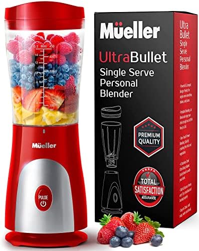  Ultra Bullet Personal Blender For Shakes And Smoothies With 15 Oz Travel Cup And Lid, Juices, Baby Food, Heavy-Duty Portable Blender & Food Processor, Black