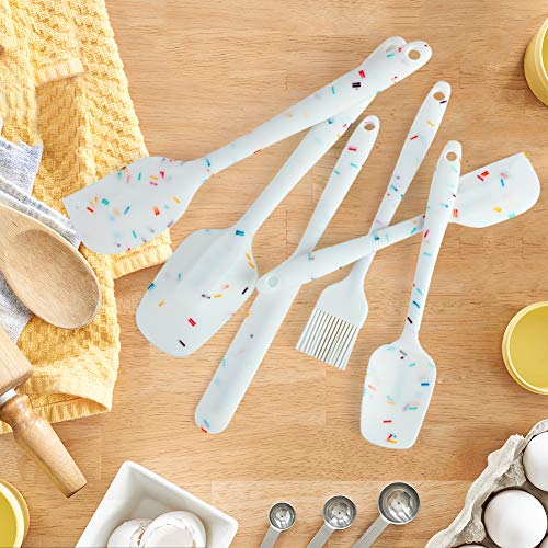  Hebaking Silicone Spatula Set, 6 Piece Heat Resistant Rubber Spatulas Set For Baking Cooking And Mixing Kitchen Utensils Seamless One Piece Spatula With Stainless Steel Core, Nonstick Dishwasher Safe