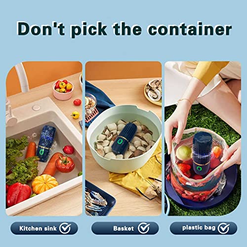  Fruit And Vegetable Washing Machine,Portable Fruit Cleaner Device,Fruit Cleaner Device In Water,Deeply Cleans Fresh Produce,for Cleaning Fruit,Vegetable-Seafood,Tableware(Blue)