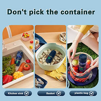  Fruit And Vegetable Washing Machine,Portable Fruit Cleaner Device,Fruit Cleaner Device In Water,Deeply Cleans Fresh Produce,for Cleaning Fruit,Vegetable-Seafood,Tableware(Blue)