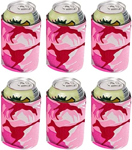  Can Cooler Sleeve (6 Pack) 12 Oz Neoprene Collapsible Cooler Can, Insulated Can Holder, 4mm Thick Beer &Soda Can Cover, Police Cooler Can Covers(Tie - Dye Mix)