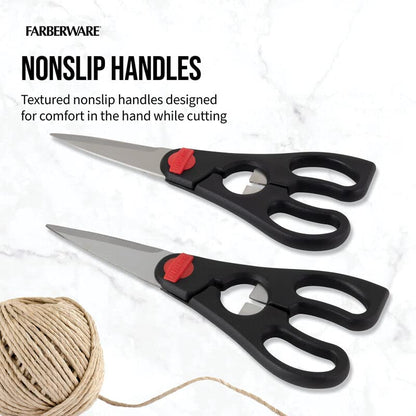 2-Piece Stainless Steel Utility Shears, Black